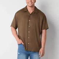 Arizona Big and Tall Mens Regular Fit Short Sleeve Button-Down Shirt