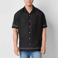 Arizona Big and Tall Mens Regular Fit Short Sleeve Button-Down Shirt