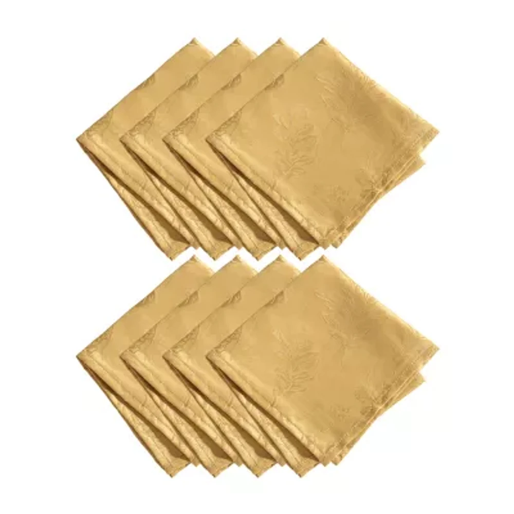 Elrene Home Fashions Elegant Woven Leaves Set 8-pc. Napkins