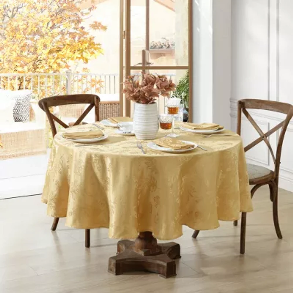 Elrene Home Fashions Elegant Woven Leaves Tablecloths