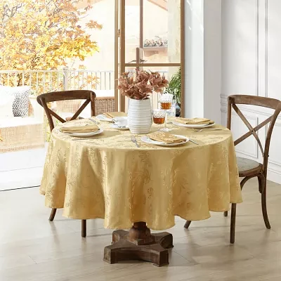 Elrene Home Fashions Elegant Woven Leaves Tablecloths