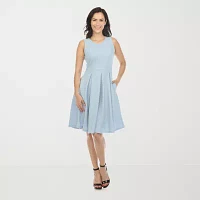 White Mark Womens Sleeveless Fit + Flare Dress