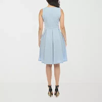 White Mark Womens Sleeveless Fit + Flare Dress