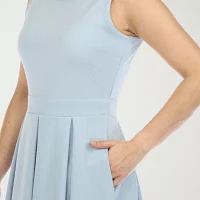 White Mark Womens Sleeveless Fit + Flare Dress