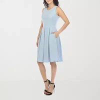 White Mark Womens Sleeveless Fit + Flare Dress