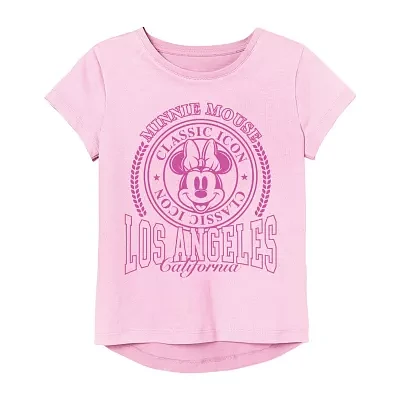 Little & Big Girls Round Neck Short Sleeve Minnie Mouse Graphic T-Shirt