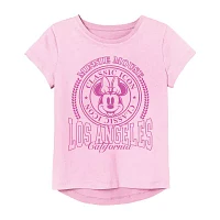 Little & Big Girls Round Neck Short Sleeve Minnie Mouse Graphic T-Shirt