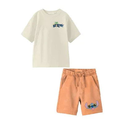 Disney Collection Little & Big Boys 2-pc. Lilo Stitch Short Set