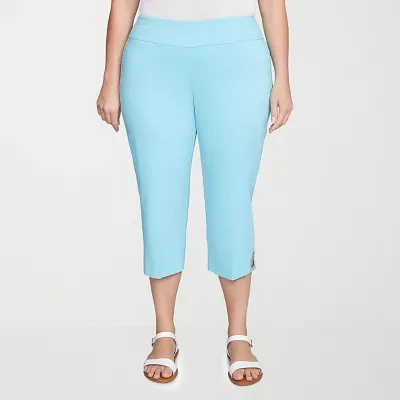 Hearts Of Palm Womens Mid Rise Plus Capri Pants