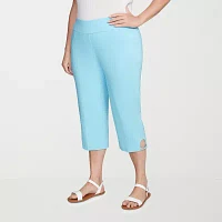 Hearts Of Palm Womens Mid Rise Plus Capri Pants