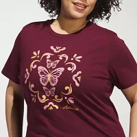 adidas Womens Butterfly Graphic Tee (Plus Size)