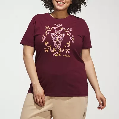 adidas Womens Butterfly Graphic Tee (Plus Size)