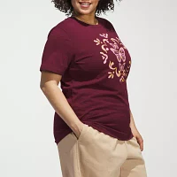 adidas Womens Butterfly Graphic Tee (Plus Size)