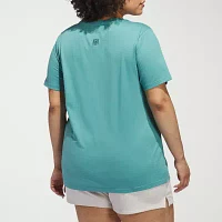 adidas Womens Leopard Graphic Tee (Plus Size)