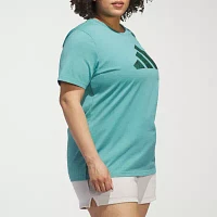 adidas Womens Leopard Graphic Tee (Plus Size)
