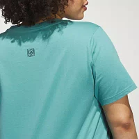 adidas Womens Leopard Graphic Tee (Plus Size)