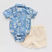 Little Lad Baby Boys 3-pc. Short Set