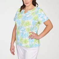 Hearts Of Palm Womens Plus Scoop Neck Short Sleeve T-Shirt