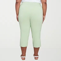 Hearts Of Palm Womens Mid Rise Plus Capri Pants