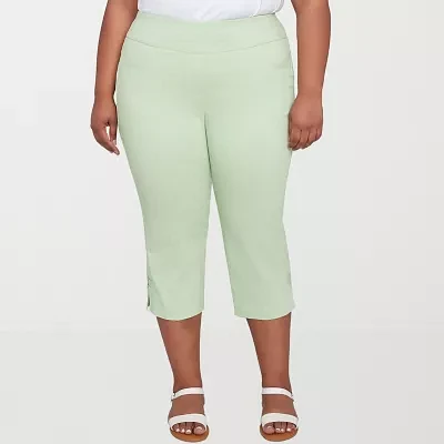 Hearts Of Palm Womens Mid Rise Plus Capri Pants