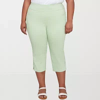 Hearts Of Palm Womens Mid Rise Plus Capri Pants