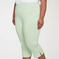 Hearts Of Palm Womens Mid Rise Plus Capri Pants