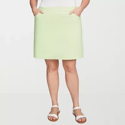 Hearts Of Palm Womens Mid Rise Skort-Plus