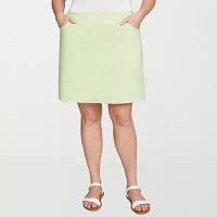 Hearts Of Palm Womens Mid Rise Skort-Plus