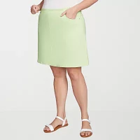 Hearts Of Palm Womens Mid Rise Skort-Plus