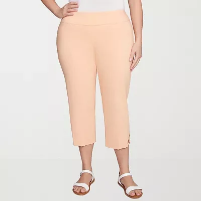 Hearts Of Palm Womens Mid Rise Plus Capri Pants