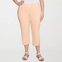 Hearts Of Palm Womens Mid Rise Plus Capri Pants
