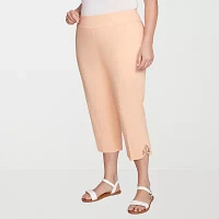 Hearts Of Palm Womens Mid Rise Plus Capri Pants