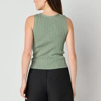 by&by Womens Juniors Round Neck Sleeveless Tank Top