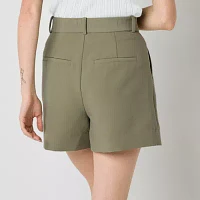 by&by Womens High Rise Pleated Short Juniors