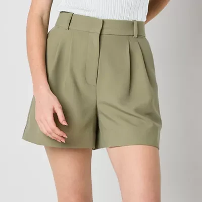 by&by Womens High Rise Pleated Short Juniors
