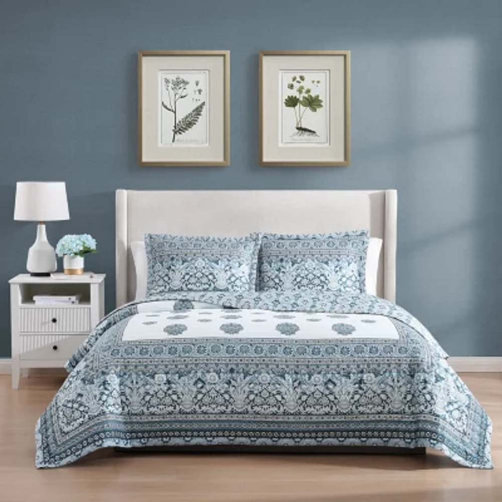 Bebejan Aquamarine Medallion 3-pc. Lightweight Reversible Comforter Set