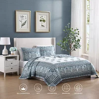 Bebejan Aquamarine Medallion 3-pc. Lightweight Reversible Comforter Set