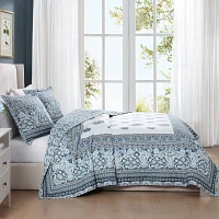 Bebejan Aquamarine Medallion 3-pc. Lightweight Reversible Comforter Set