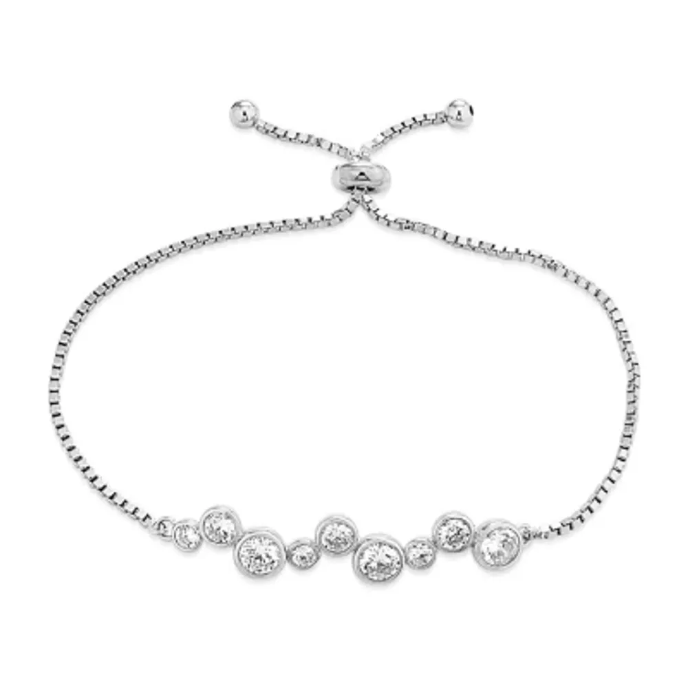 4 1/4 CT. T.W. White Cubic Zirconia Sterling Silver Bolo Bracelet