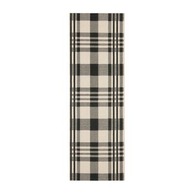 Safavieh Courtyard Collection Cori Plaid Indoor/Outdoor Runner Rug