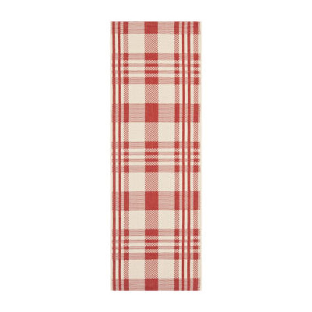 Safavieh Courtyard Collection Cori Plaid Indoor/Outdoor Runner Rug