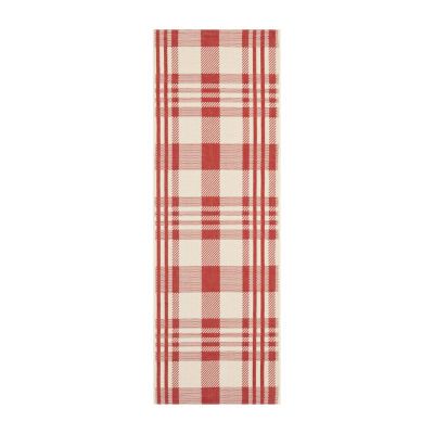 Safavieh Courtyard Collection Cori Plaid Indoor/Outdoor Runner Rug