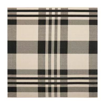 Safavieh Courtyard Collection Cori Plaid Indoor/Outdoor Square Area Rug