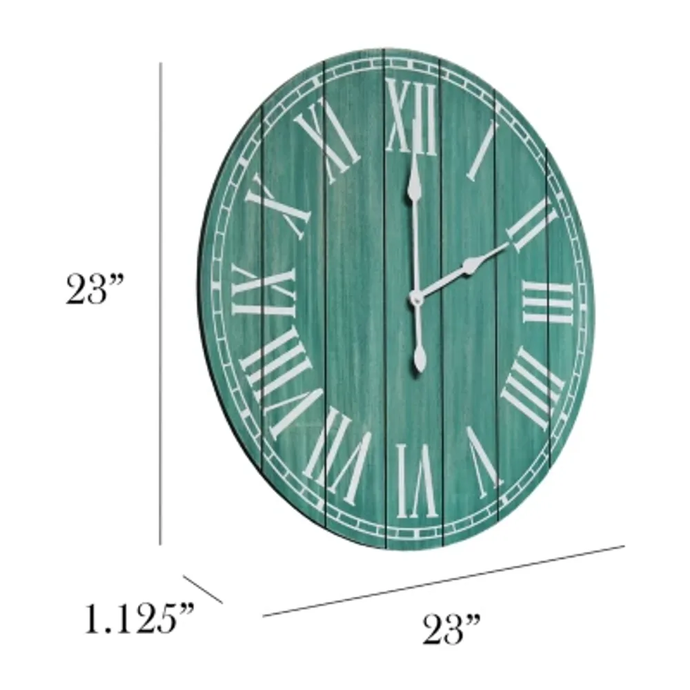 All the Rages Elegant Designs Wood Plank 23" Large Rustic Coastal Wall Clock