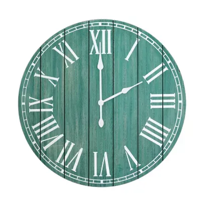 All the Rages Elegant Designs Wood Plank 23" Large Rustic Coastal Wall Clock