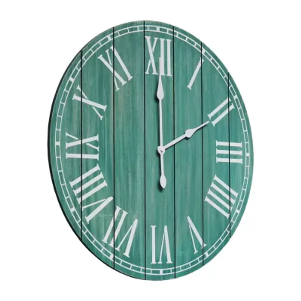 All the Rages Elegant Designs Wood Plank 23" Large Rustic Coastal Wall Clock