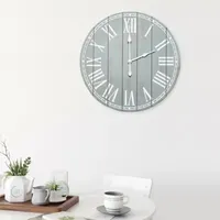 All the Rages Elegant Designs Wood Plank 23" Large Rustic Coastal Wall Clock