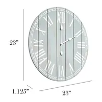 All the Rages Elegant Designs Wood Plank 23" Large Rustic Coastal Wall Clock