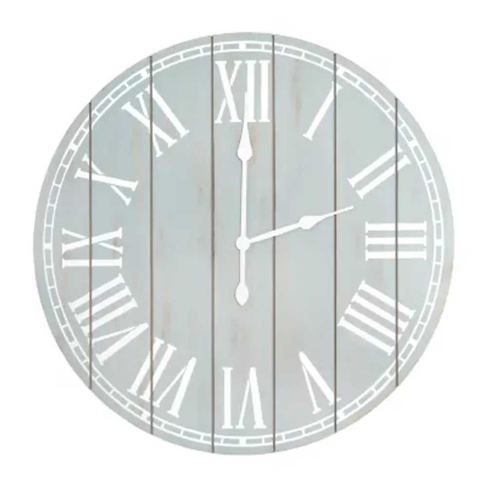 All the Rages Elegant Designs Wood Plank 23" Large Rustic Coastal Wall Clock