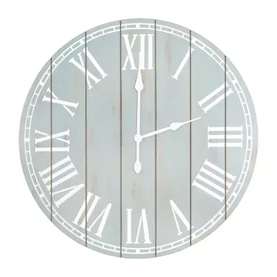 All the Rages Elegant Designs Wood Plank 23" Large Rustic Coastal Wall Clock